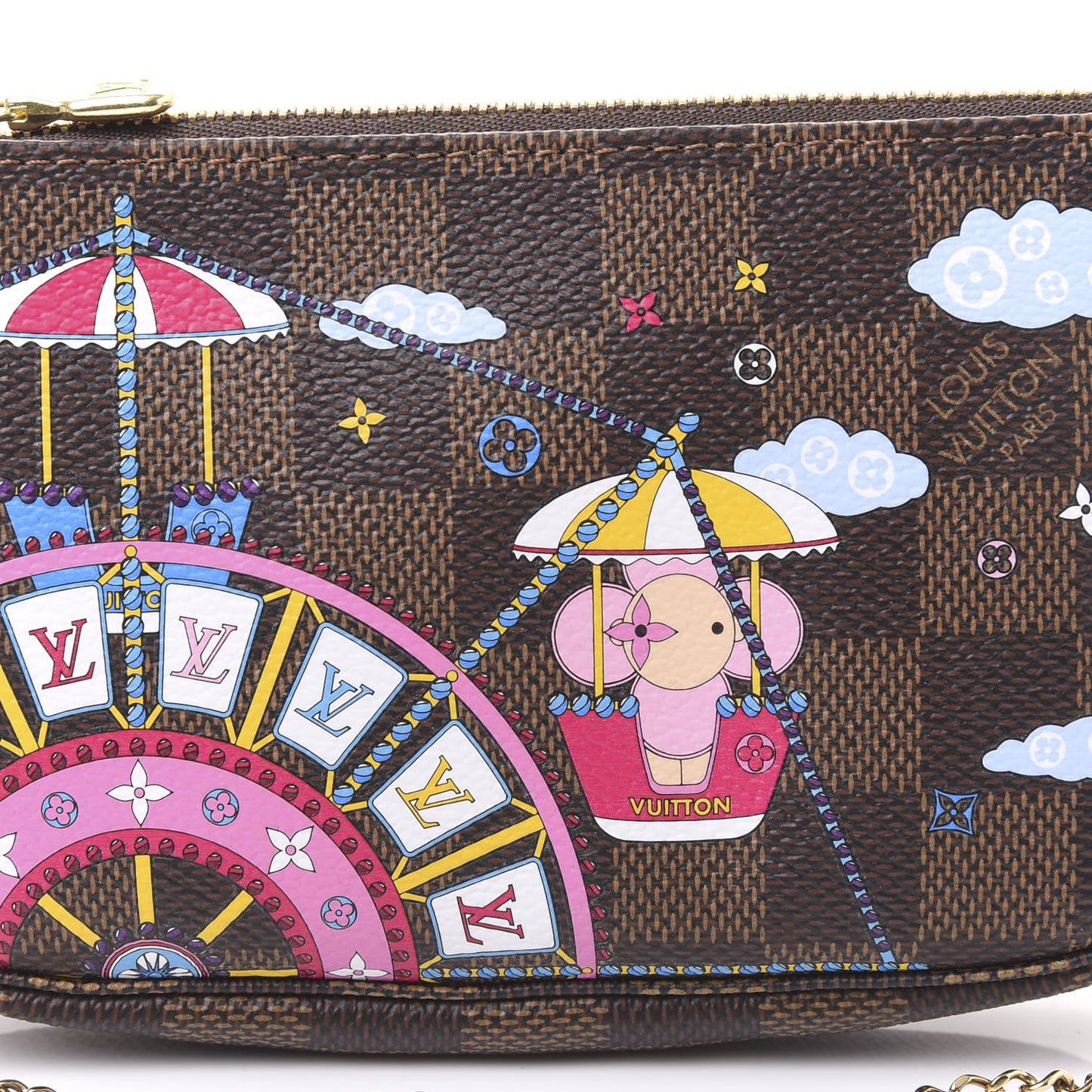 Damier Ebene 2020 Christmas Animation Big Wheel Mini Pochette Accessories Rose Ballerine