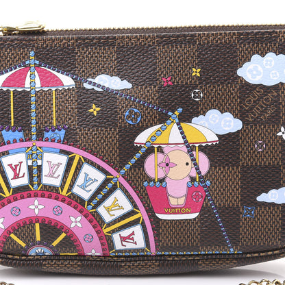 Louis Vuitton Damier Ebene 2020 Christmas Animation Big Wheel Mini Pochette Accessories Rose Ballerine 9 of 10