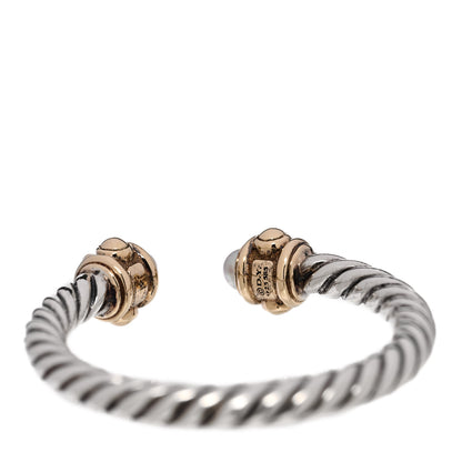 David Yurman Sterling Silver 14K Yellow Gold Diamond Freshwater Cultured Pearl Renaissance Ring 49 5 4 of 5