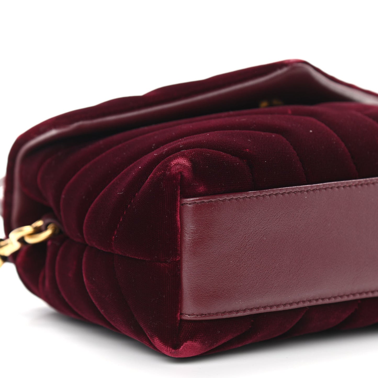 Velvet Y Quilted Monogram Toy Loulou Crossbody Bag French Burgundy