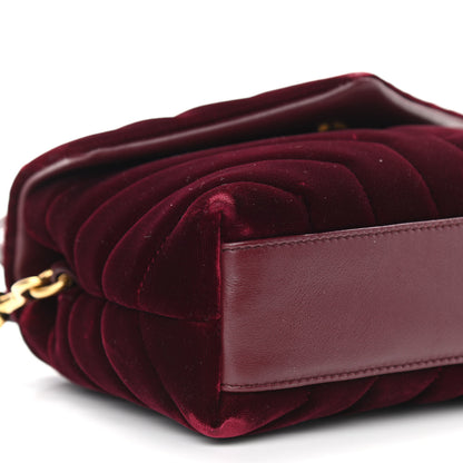 Saint Laurent Velvet Y Quilted Monogram Toy Loulou Crossbody Bag French Burgundy 9 of 10