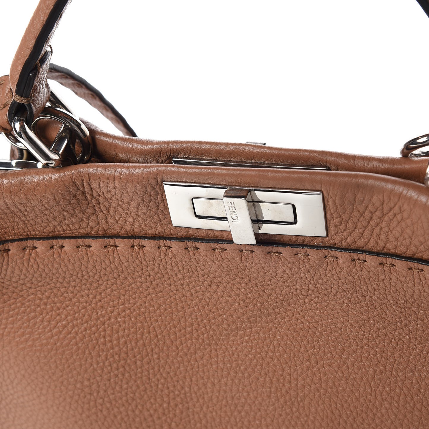 Cuoio Romano Selleria Bi-Color Medium Peekaboo Iconic Satchel Mou Deserto