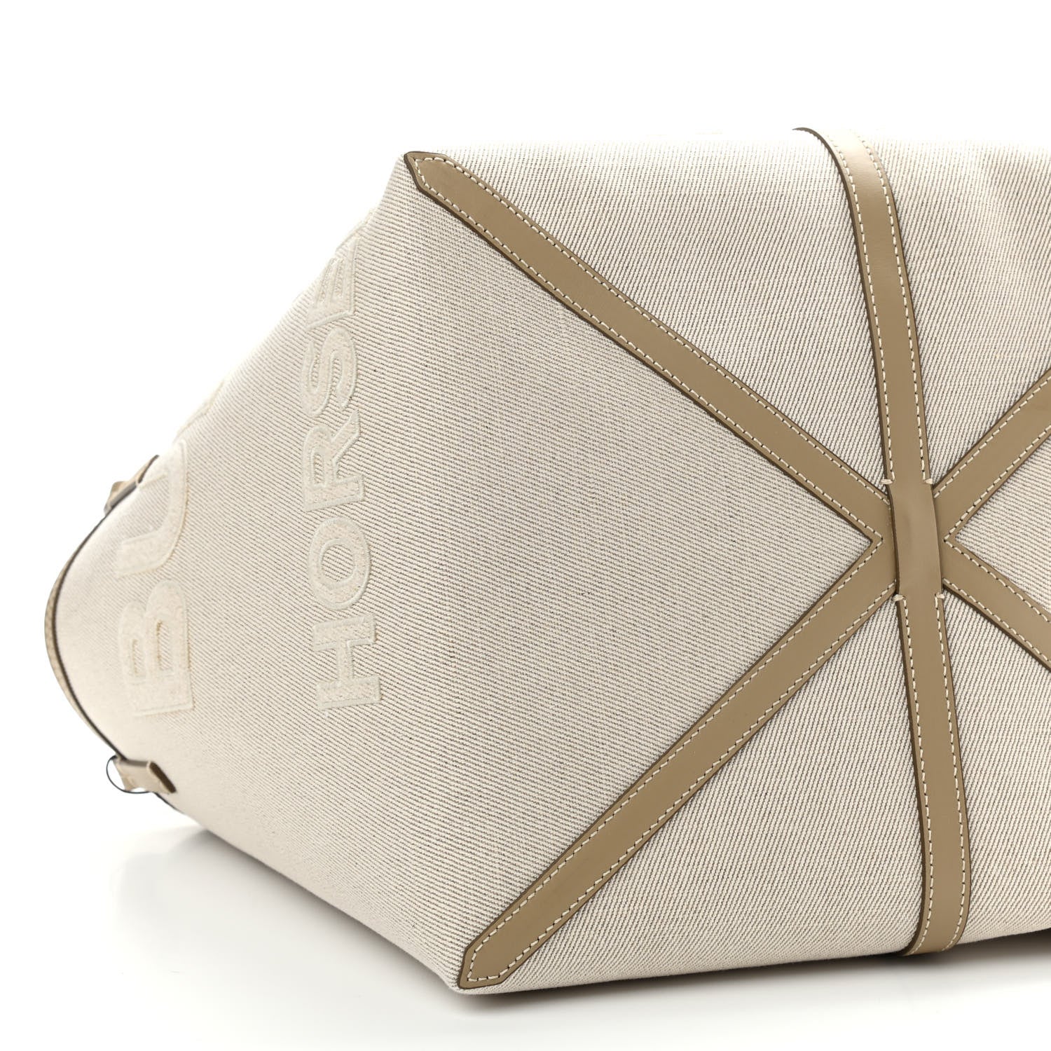 Burberry Cotton Canvas Mini Logo Horseferry Tote Bag Off White 9 of 10