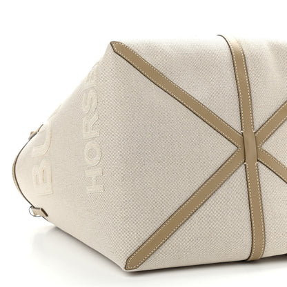 Burberry Cotton Canvas Mini Logo Horseferry Tote Bag Off White 9 of 10