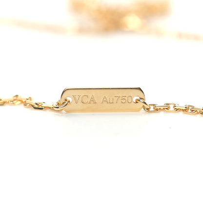 Van Cleef & Arpels 18K Yellow Gold Mother of Pearl Vintage Alhambra Pendant Necklace 4 of 6