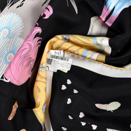 Hermes Silk Story Scarf 90 Marron Black Jaune Multicolor 2 of 4