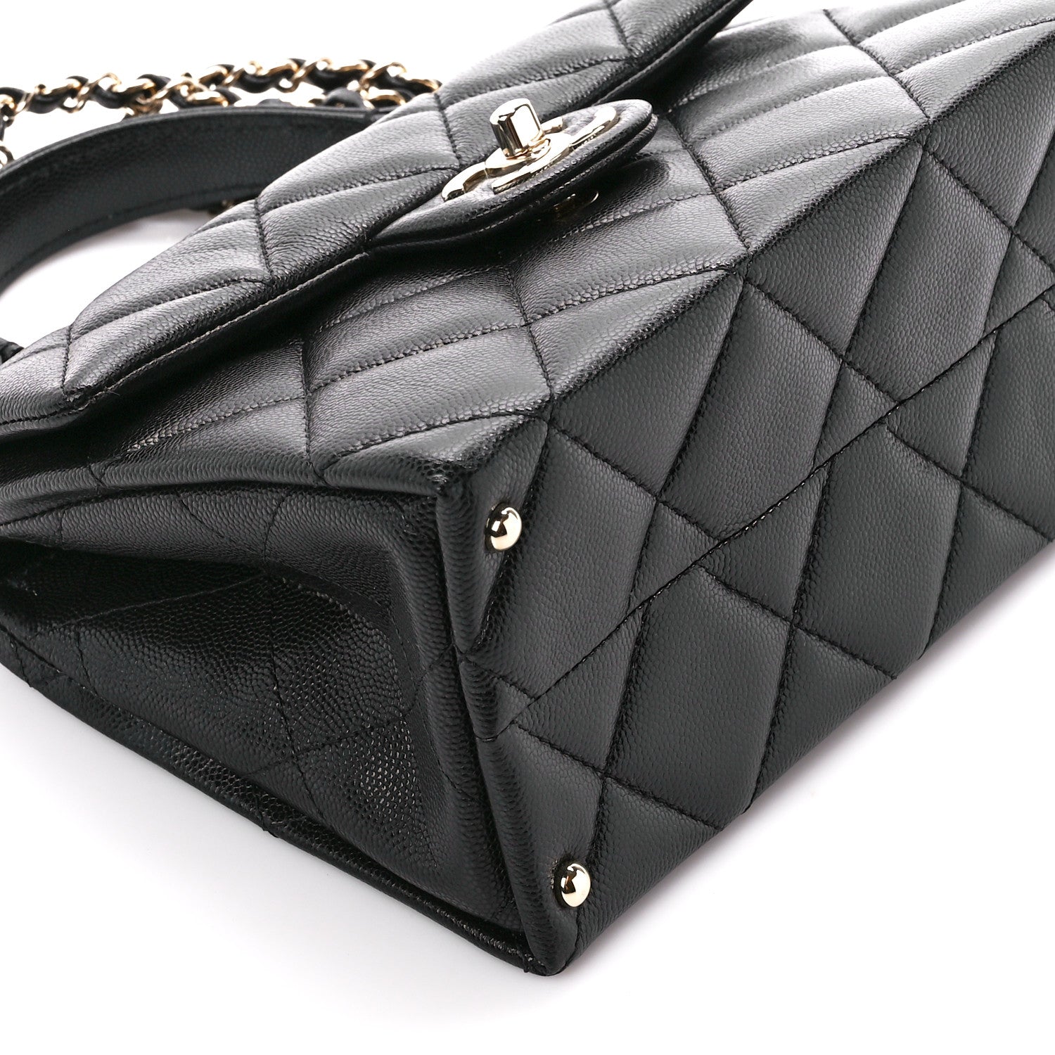 Chanel Caviar Quilted Mini Retro Twist Top Handle Flap Black 10 of 12