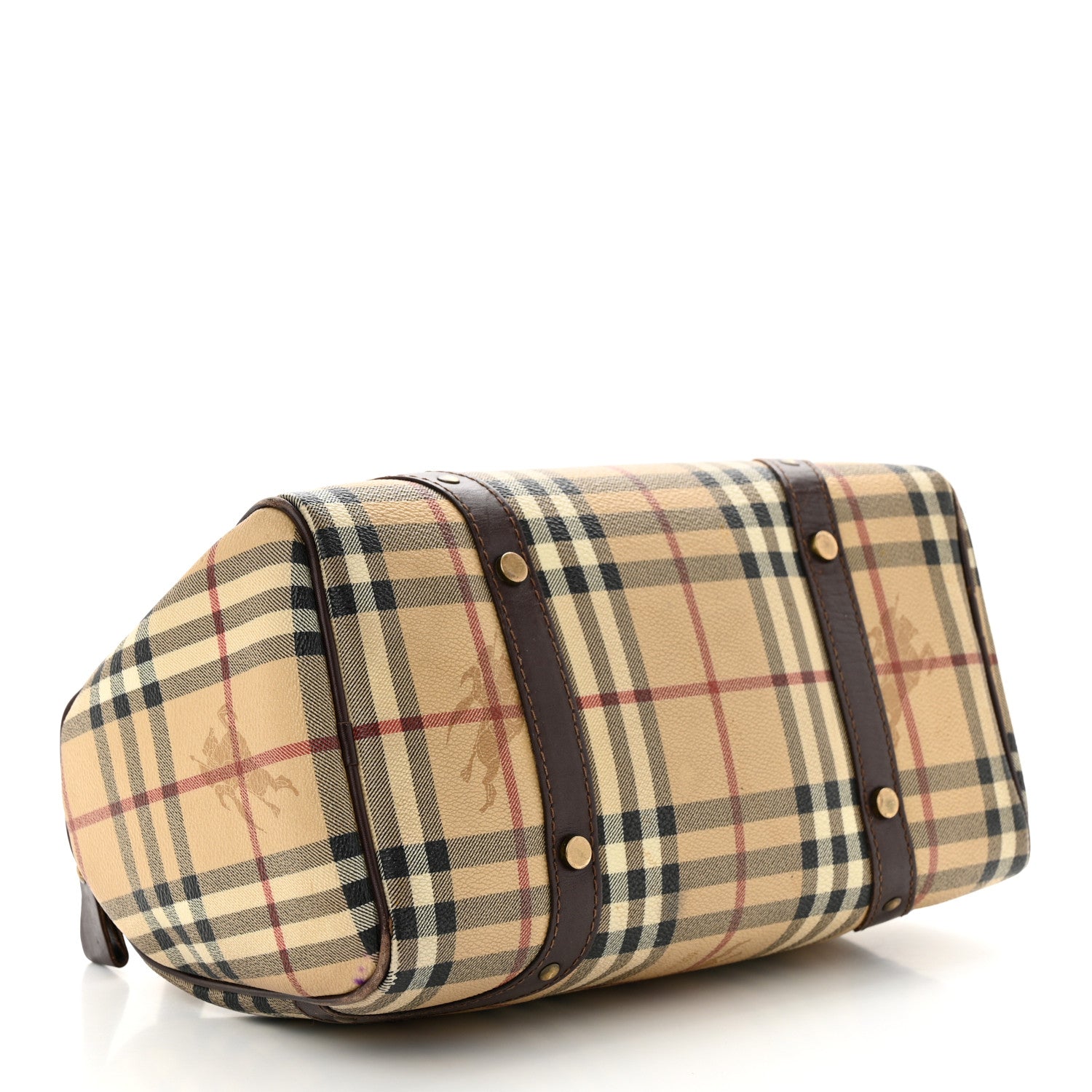 Burberry Haymarket Check Studded Bowler Brown 4 of 16