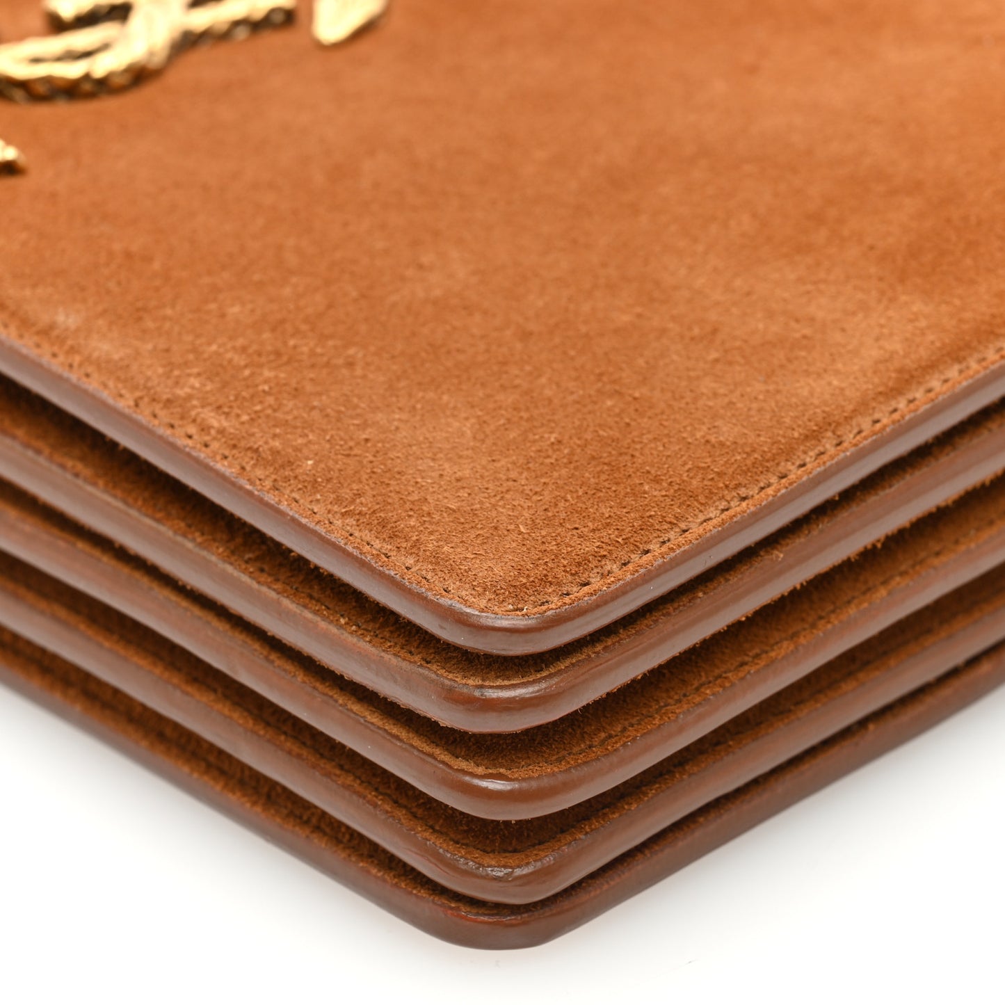 Suede Small Dylan Snake Monogram Satchel Fox