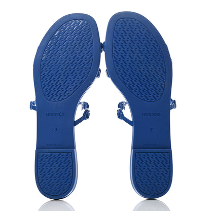 Hermes Rubber Chaine d'Ancre Rivage Sandals 39 Bleu Smalt 5 of 7