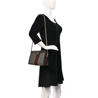 Gucci GG Supreme Monogram Web Small Ophidia Chain Shoulder Bag Brown 2 of 10
