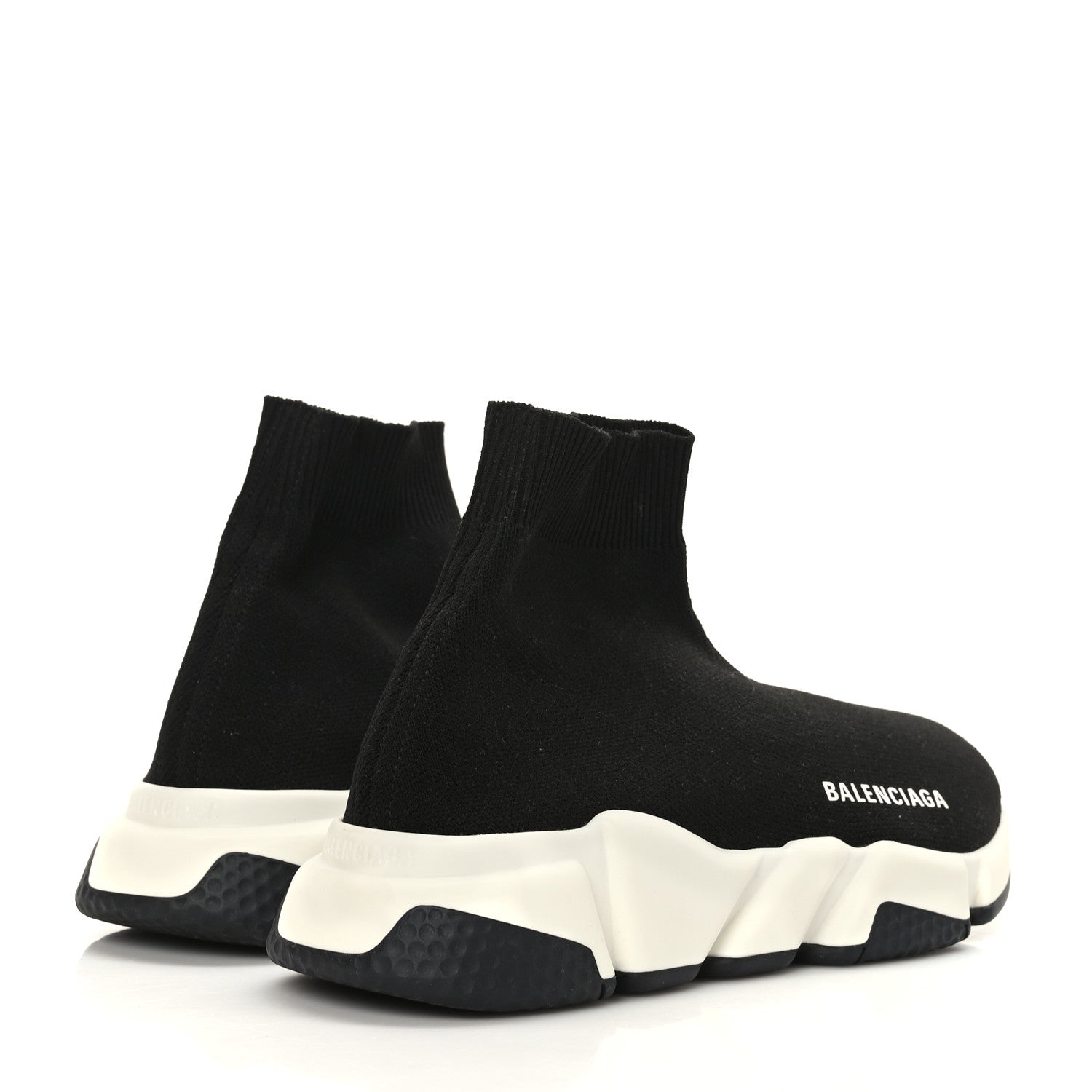 Balenciaga Neoprene Knit Womens Speed Sneakers 36 Black White 4 of 7