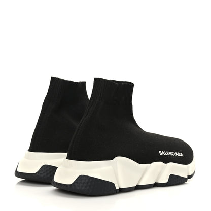Balenciaga Neoprene Knit Womens Speed Sneakers 36 Black White 4 of 7
