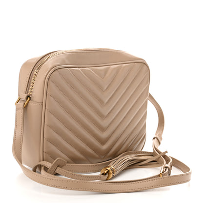 Saint Laurent Calfskin Matelasse Monogram Lou Camera Bag Dark Beige 3 of 13