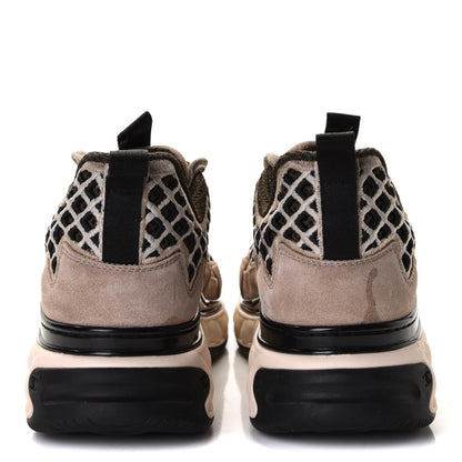 Chanel Suede Calfskin Embroidered CC Sneakers 36.5 Beige Black 4 of 13
