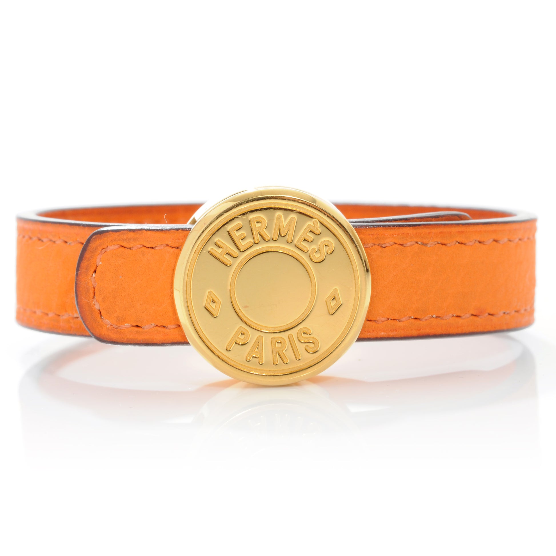 Hermes Chamonix Looping Interchangeable Bracelet Orange and Black 1 of 9