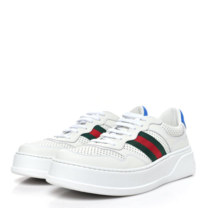 Gucci Calfskin Web Perforated Womens Platform 55mm Sneakers 41 White Bright Splash 4 of 10