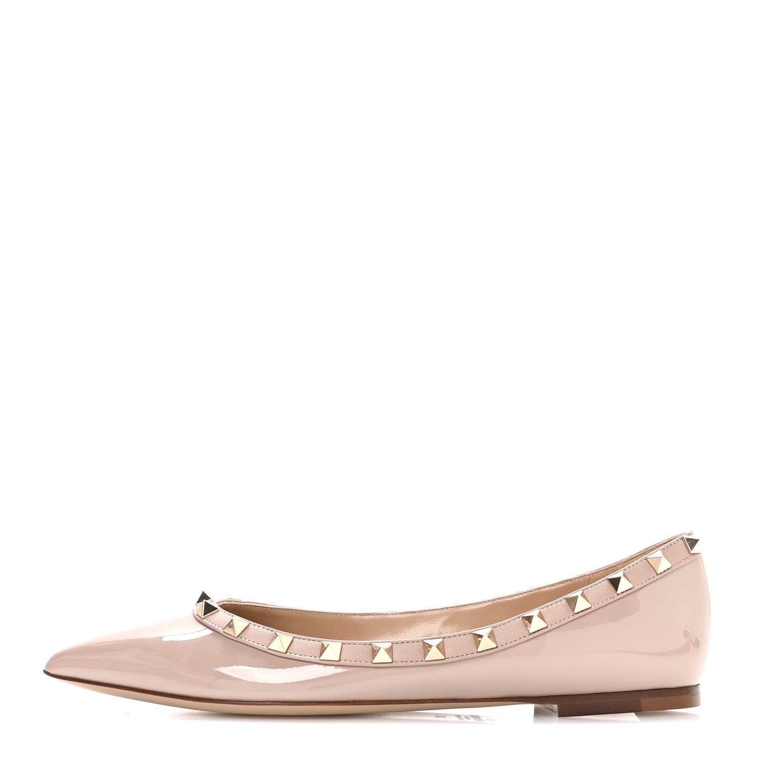 Valentino Garavani Patent Rockstud Ballerina Flats 38 Poudre 1 of 9