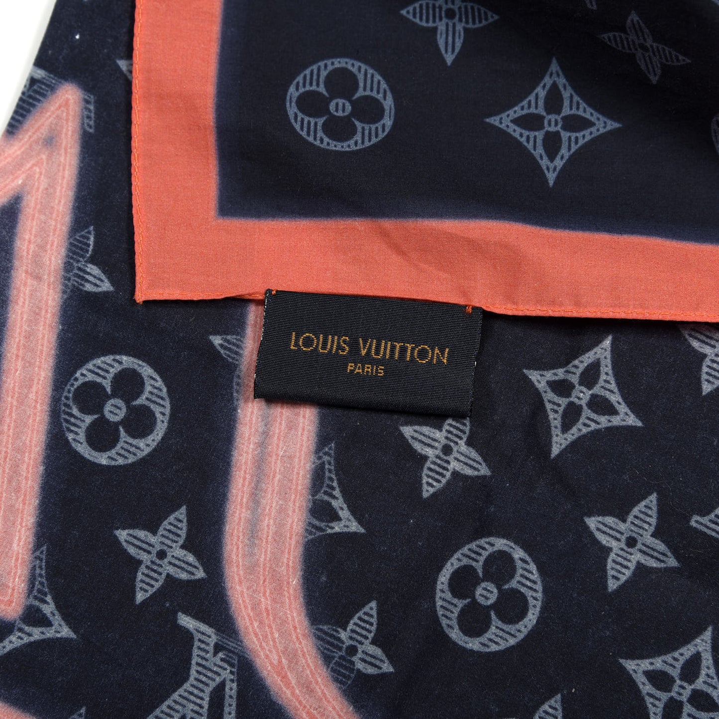 Silk Monogram Upside Down Scarf Marine