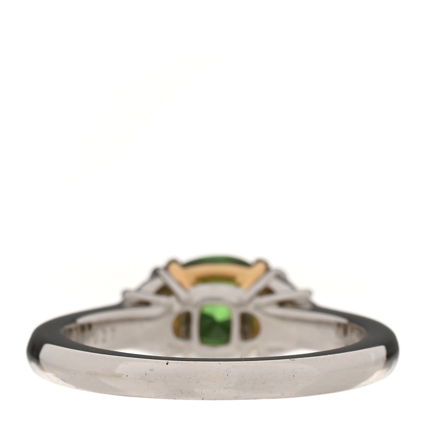 Platinum 18K Yellow Gold Diamond Tsavorite Ring 51 5.75
