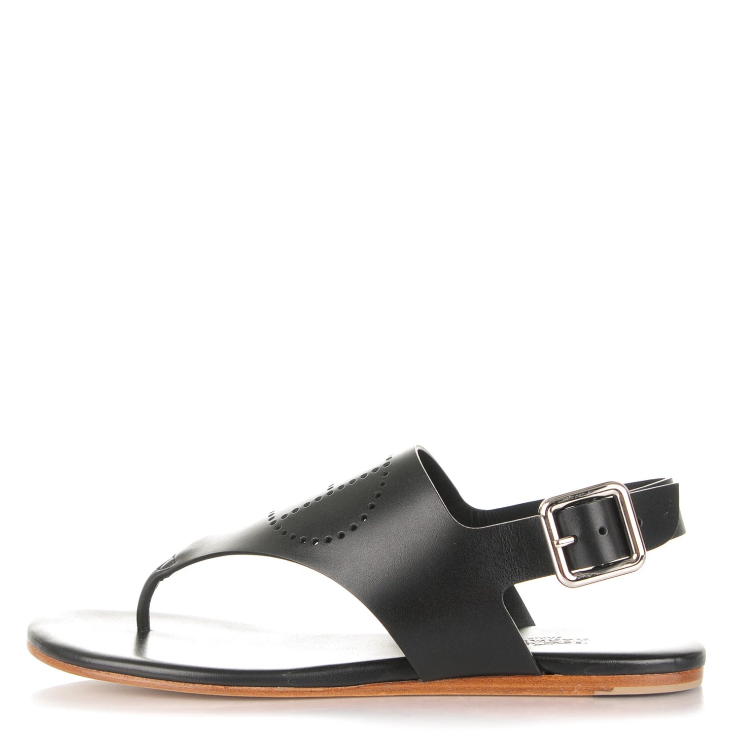 Calfskin Kola Sandals 35.5 Black