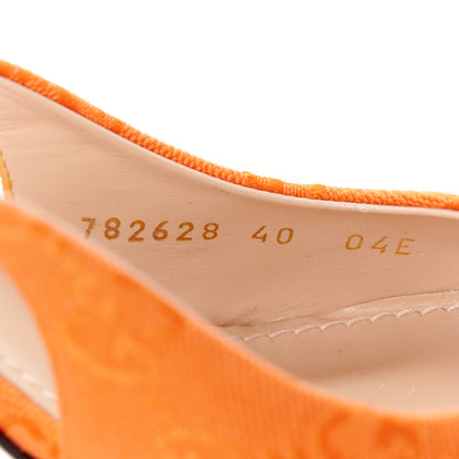 Gucci Monogram Horsebit 85mm Erin Slingback Pumps 40 Orange 8 of 9