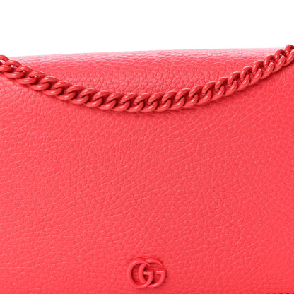 Gucci Dollar Calfskin Enamel Monochrome Mini GG Marmont Chain Wallet Runway Coral 7 of 10