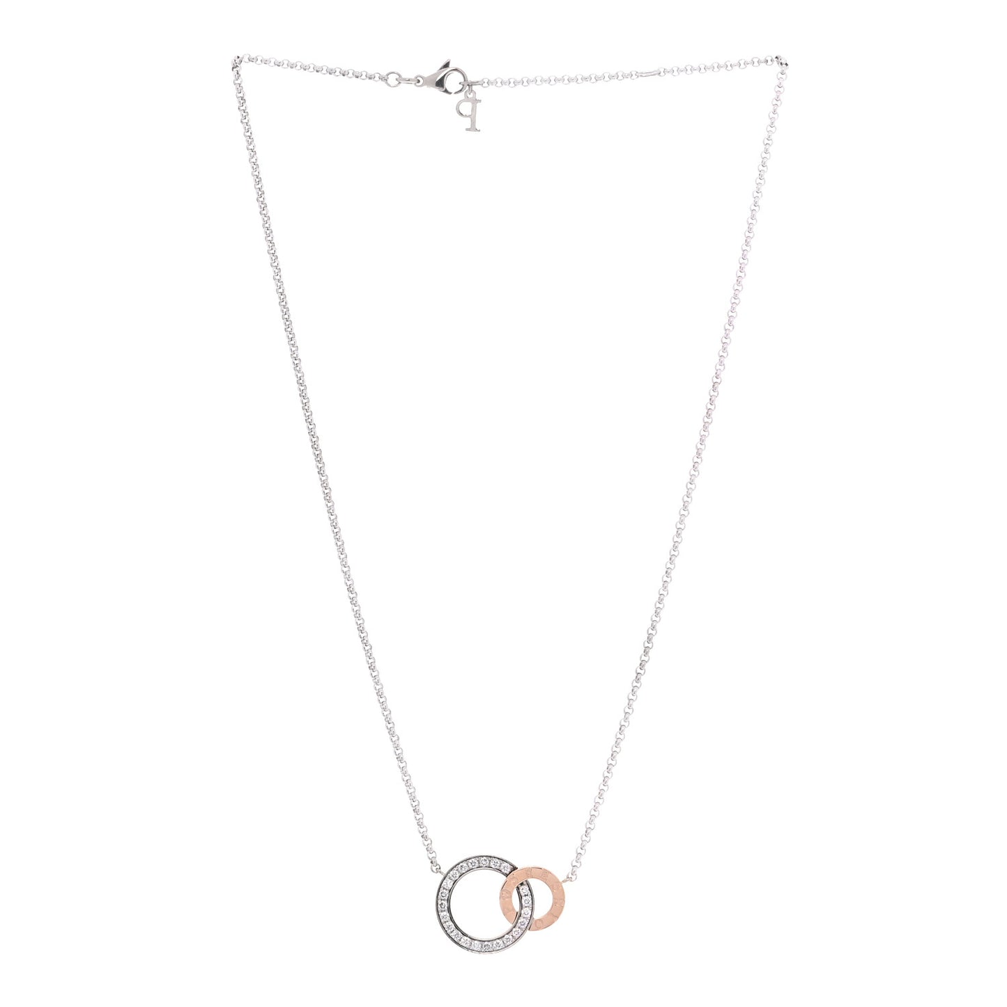 18K White Rose Gold Diamond Possession Toi Moi Pendant Necklace