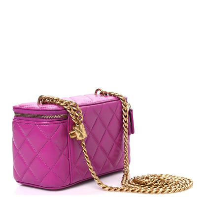 Chanel Lambskin Quilted Small Pillow Crush Vanity Case With Chain Purple 3 of 11