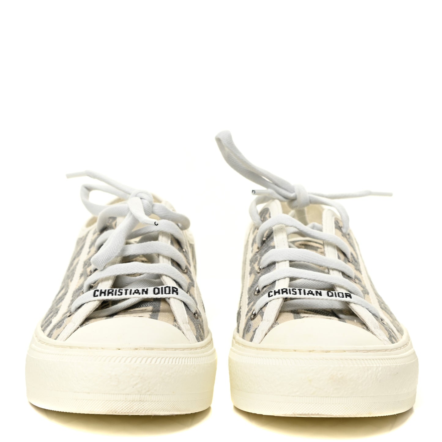 Canvas Oblique Walk'N'Dior Low Top Sneakers 37 Grey Stone