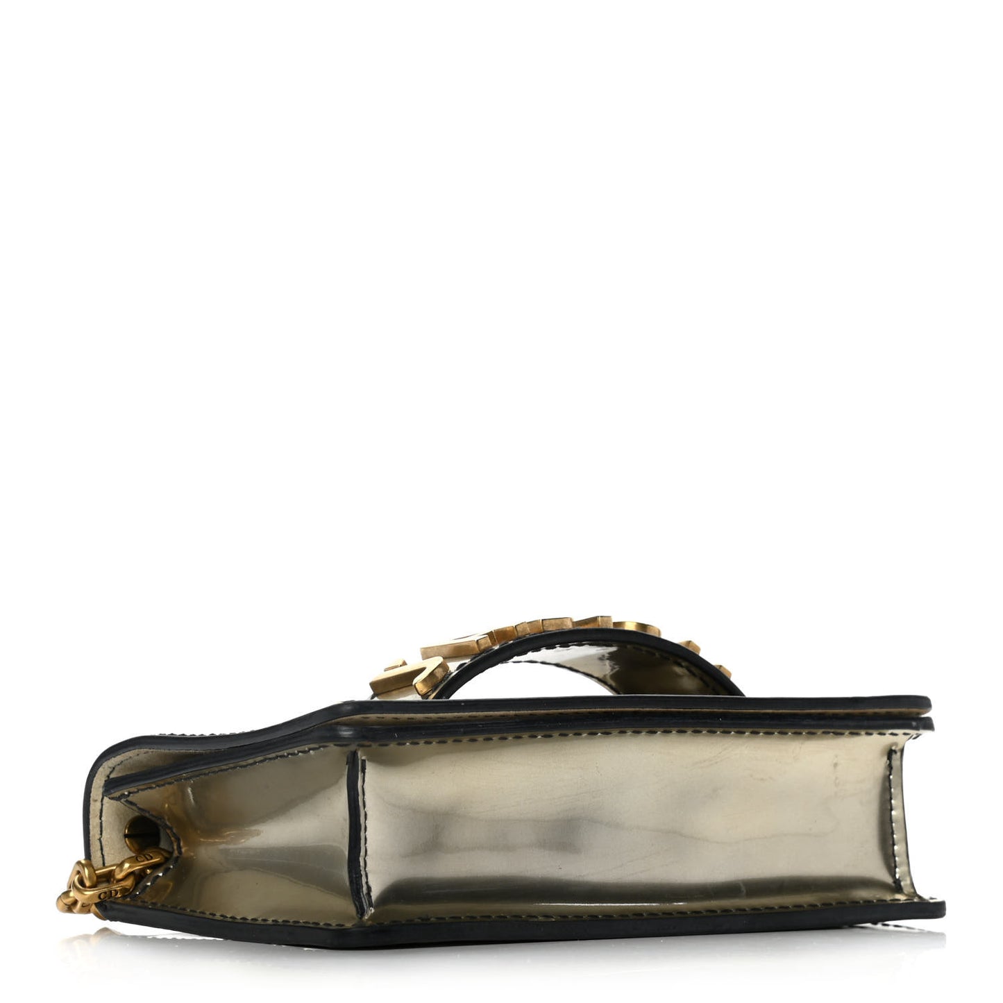 Metallic Calfskin J'Adior Chain Flap Bag Bronze
