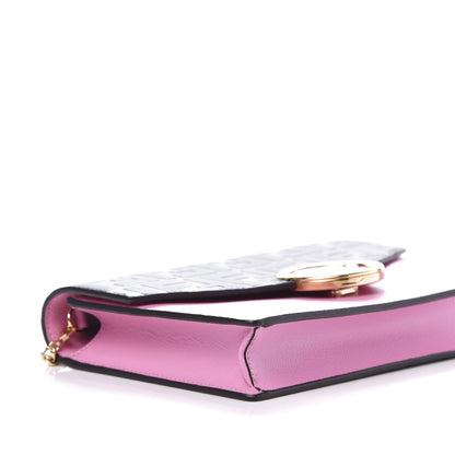 Fendi Vitello Cruise F is Fendi Bi-Color FF 1974 Embossed Medium Envelope Wallet On Chain Maya Black Lollypop 6 of 10