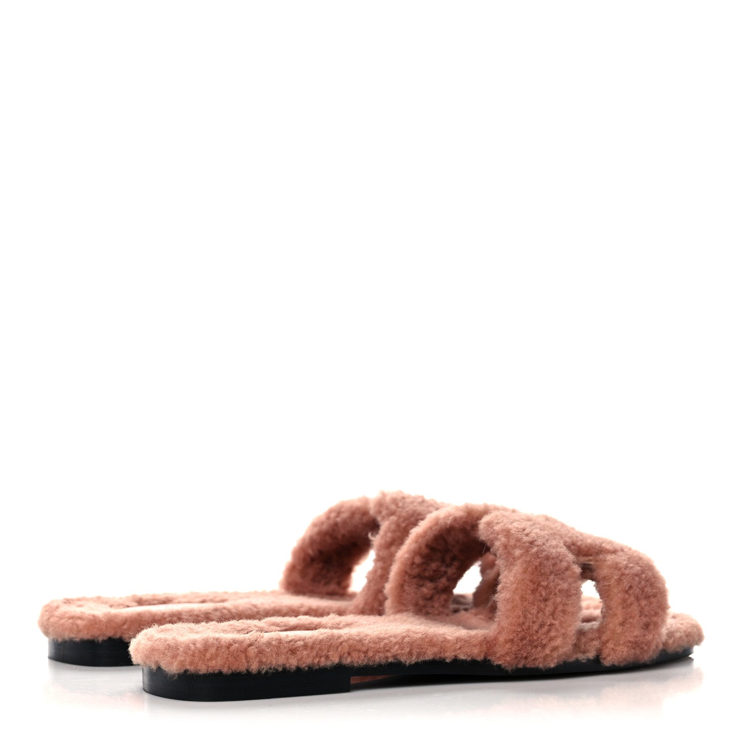 Hermes Woolskin Oran Sandals 39 Rose Aube 4 of 7