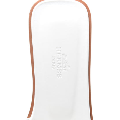 Hermes Box Calfskin Oran Sandals 37.5 White 5 of 7