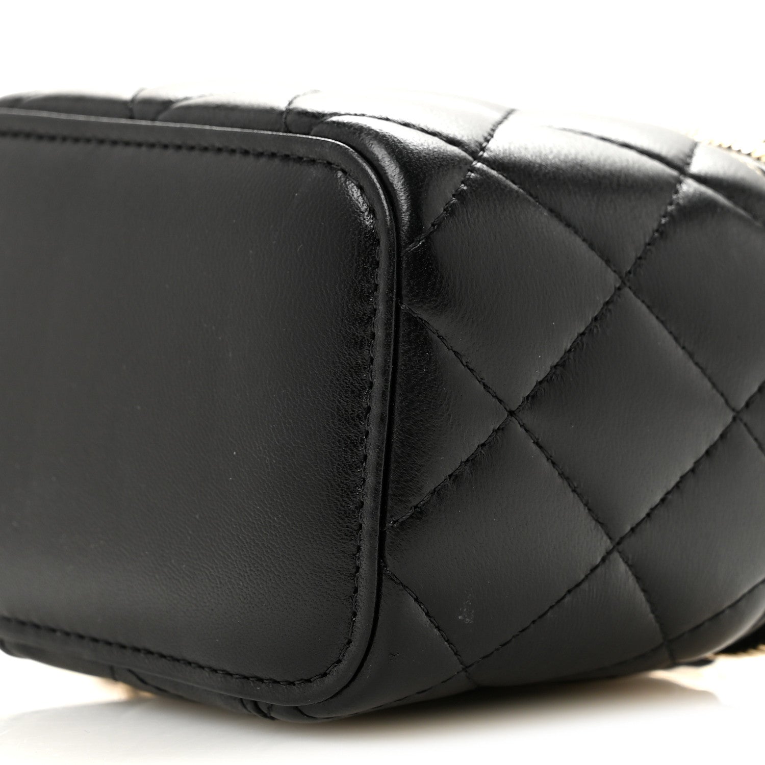 Chanel Lambskin Quilted Mini Pearl Crush Vanity Case With Chain Black 10 of 13
