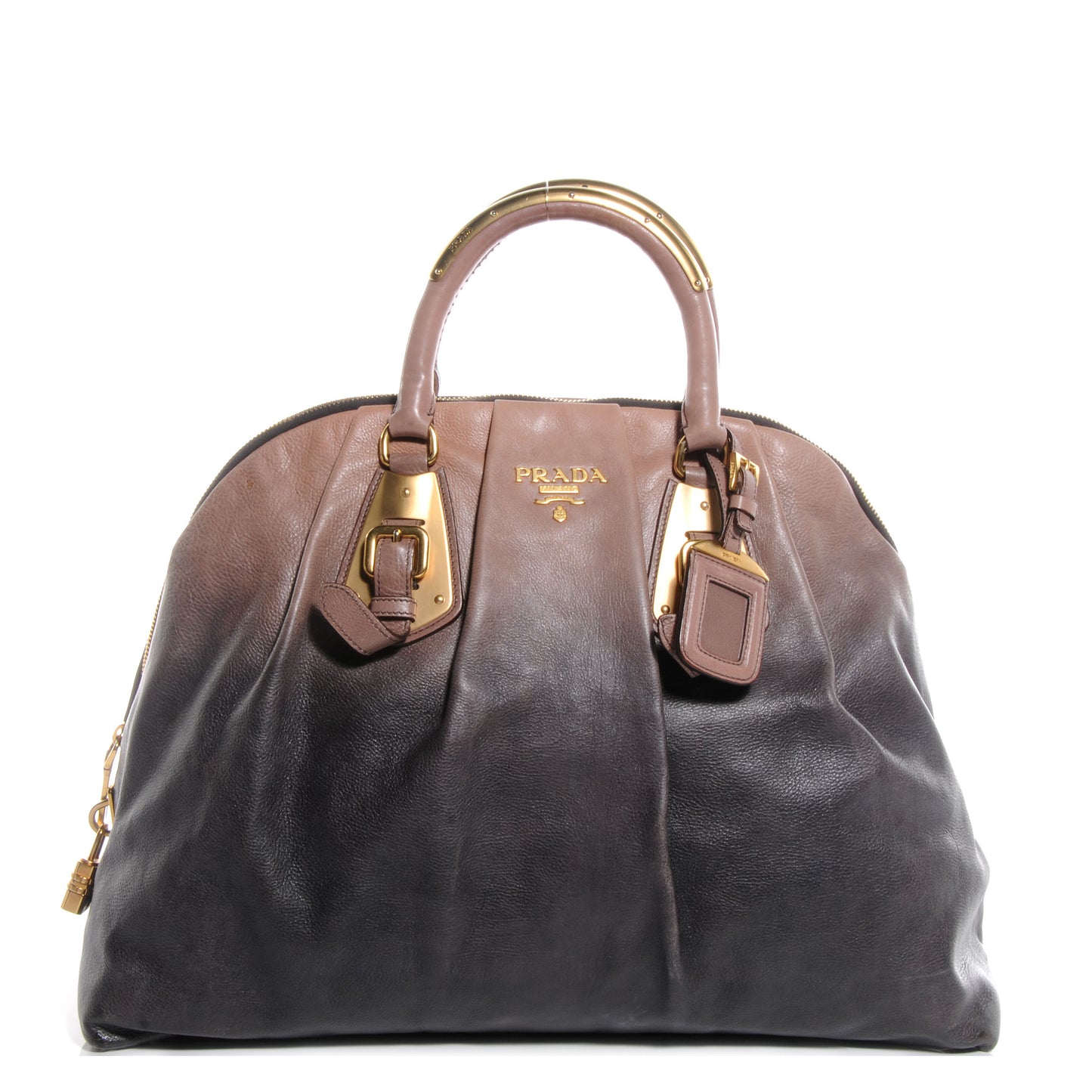 Glace Calfskin Dome Satchel Fumo Sfumato