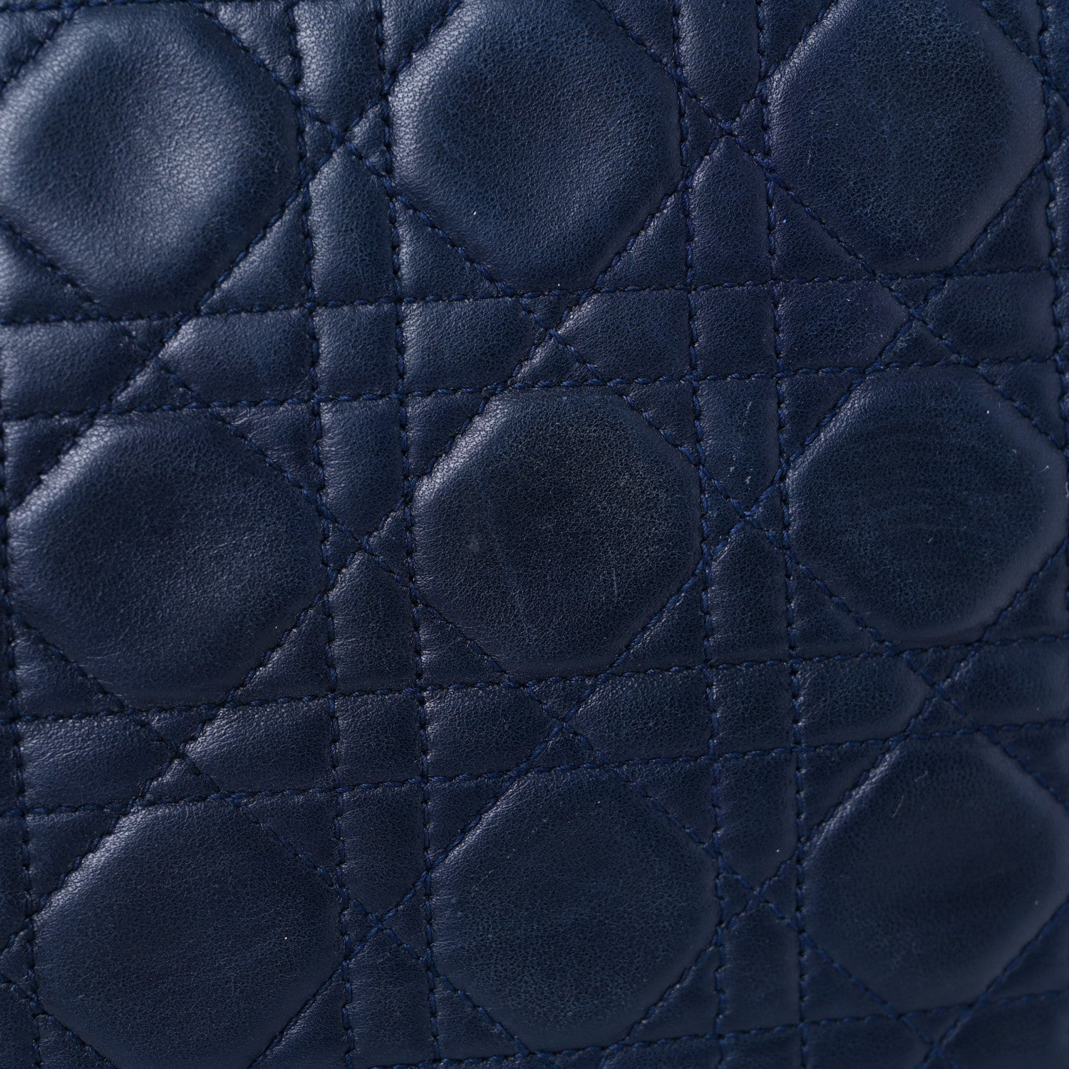 Christian Dior Lambskin Cannage Large Lady Dior Navy 15 of 24