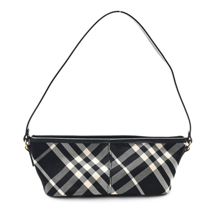 Burberry Essential Check Simple Zip Baguette Black Calico 1 of 10
