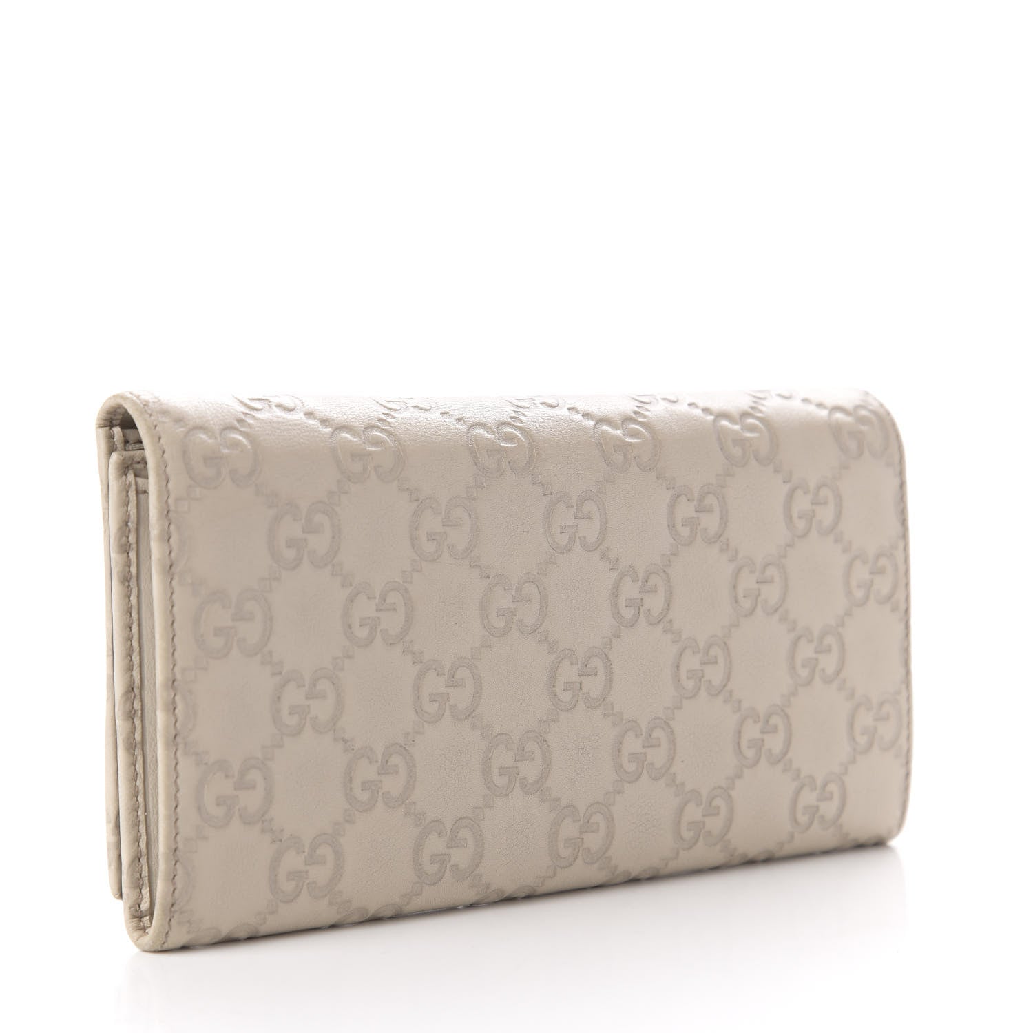 Gucci Guccissima Signature GG Pierce Continental Wallet Off White 3 of 8