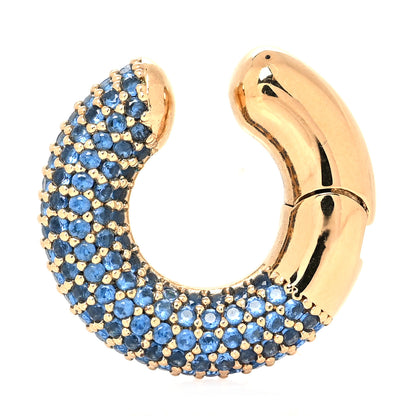 Fendi Metal Crystal Ear Cuff Gold Blue 1 of 3