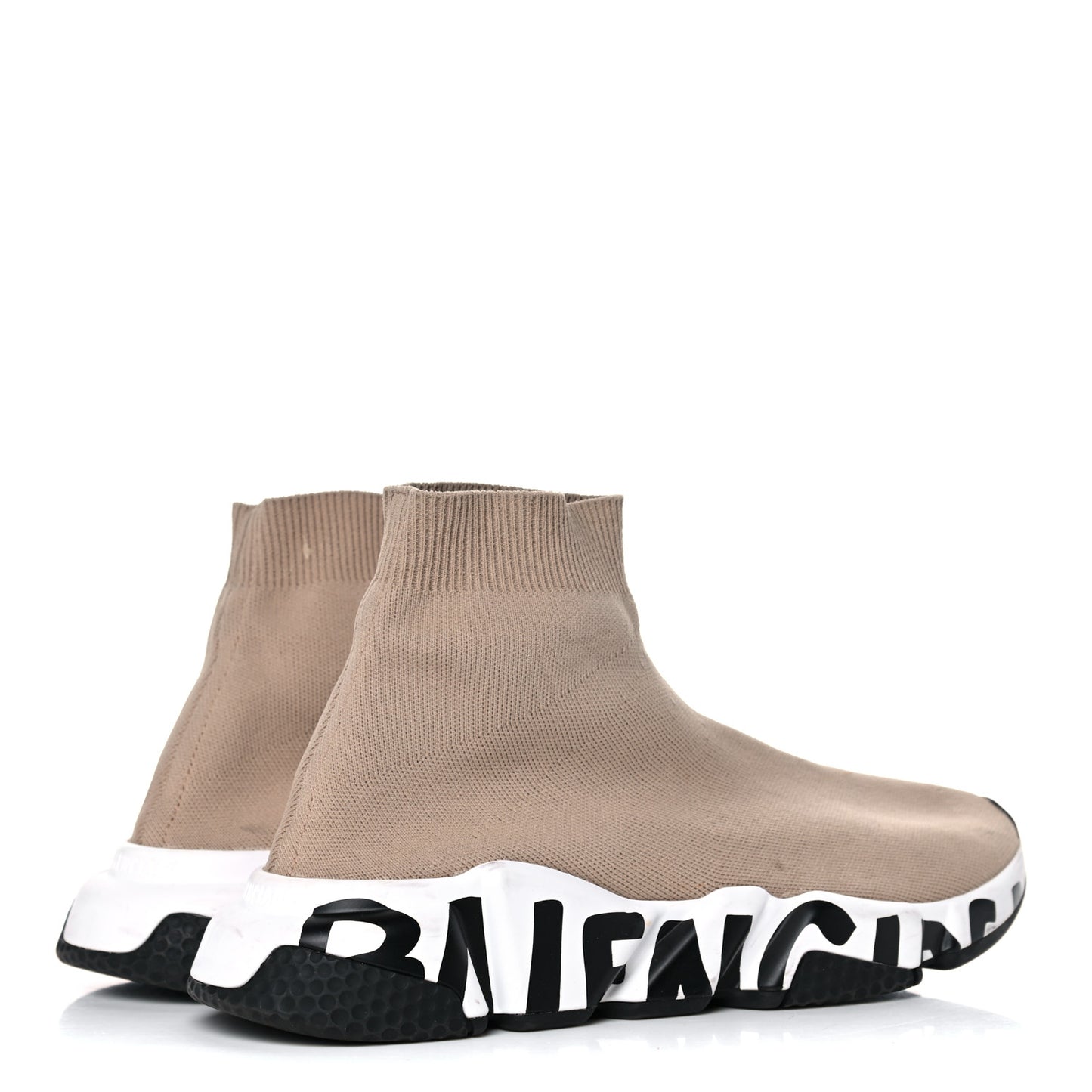 Neoprene Knit Womens Speed Graffiti Sneakers 38 Beige White Black