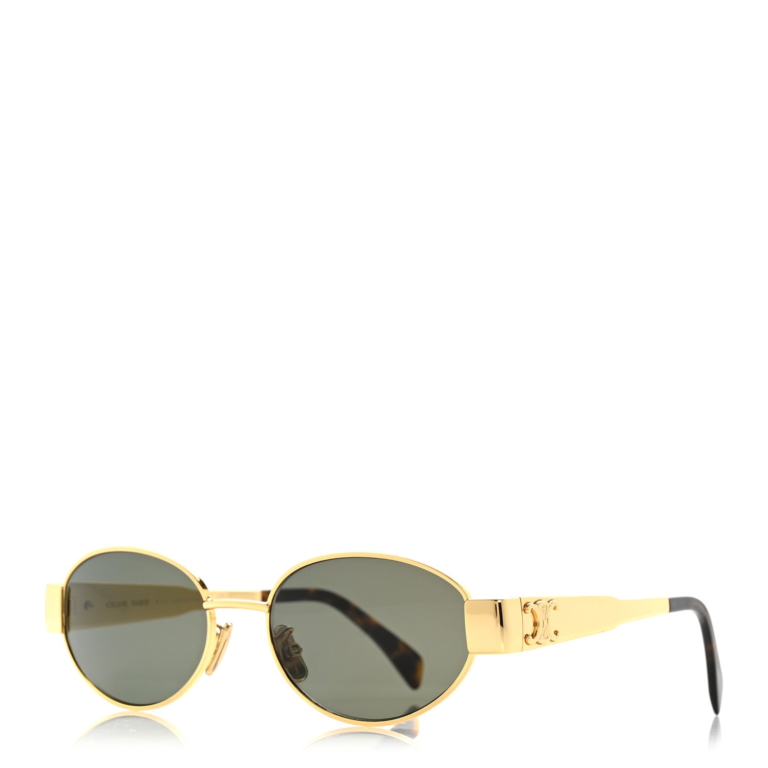 Celine Metal Triomphe 01 Sunglasses CL40235U Gold Green 1 of 8
