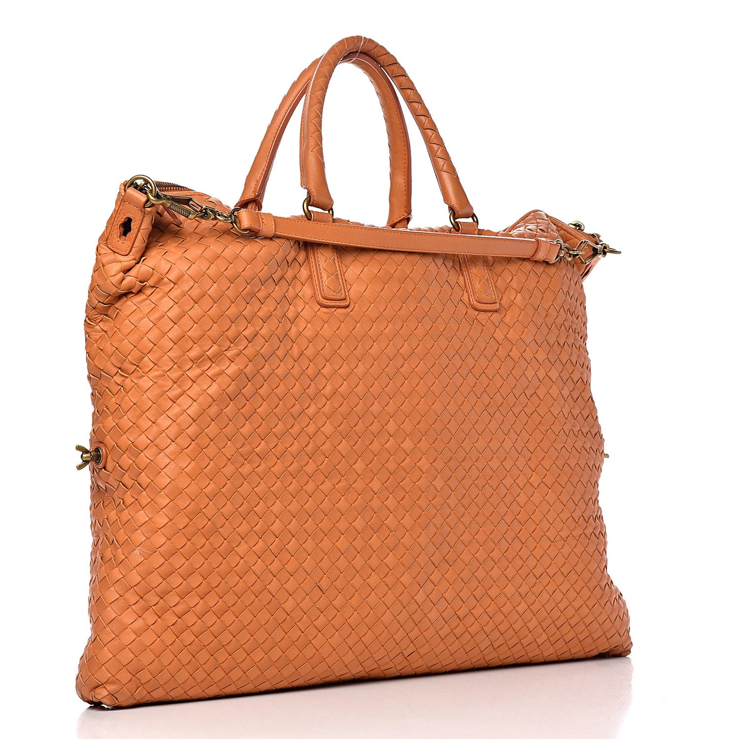 Nappa Intrecciato Maxi Convertible Tote Saffron