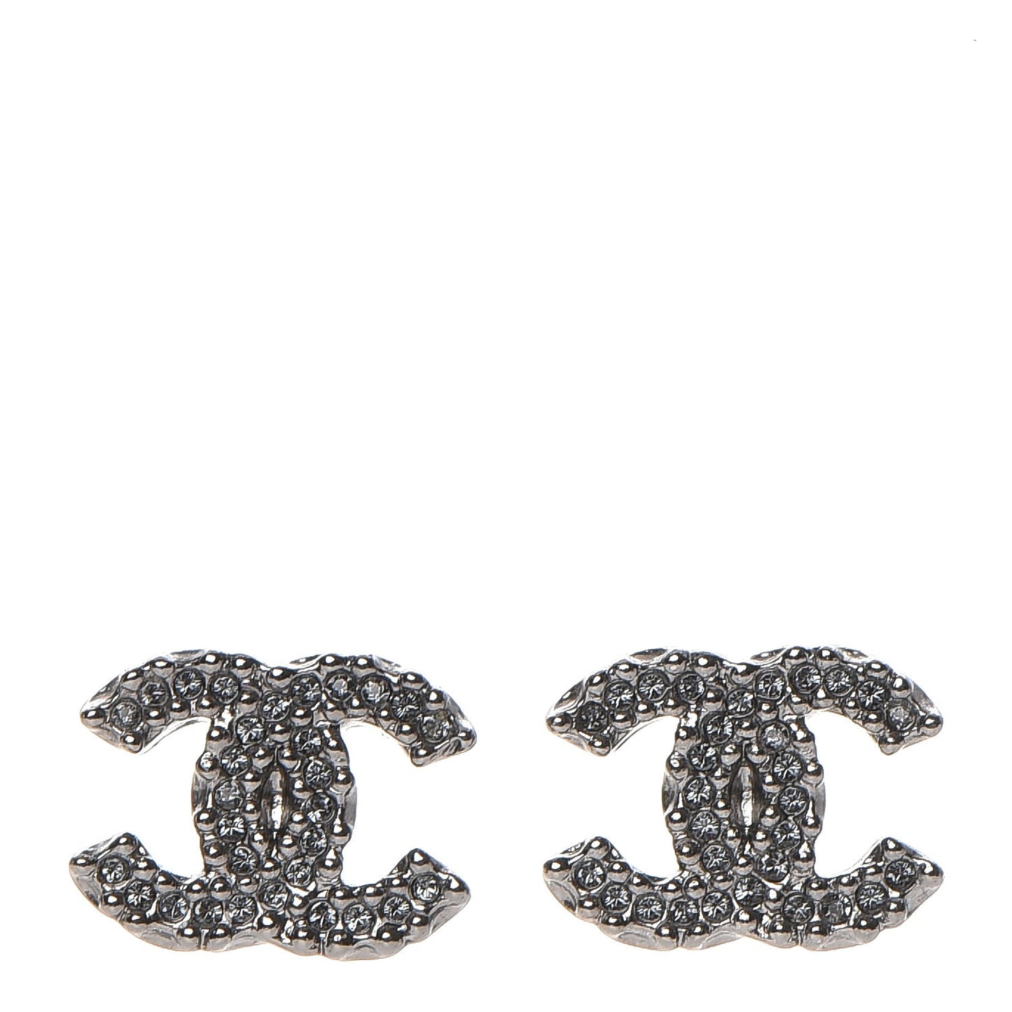 Crystal CC Earrings Dark Silver