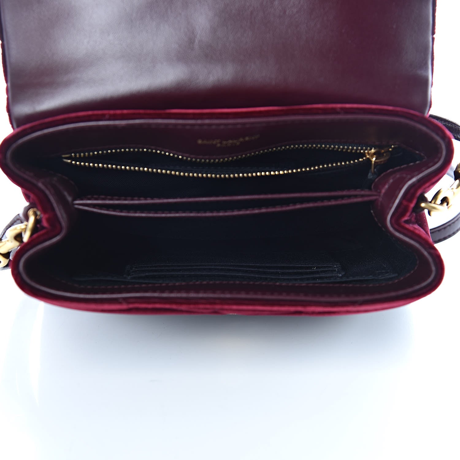 Saint Laurent Velvet Y Quilted Monogram Toy Loulou Crossbody Bag French Burgundy 5 of 9