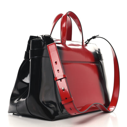 Salvatore Ferragamo Smooth Airbrushed Calfskin XL Gancini Buckles Tote Bag Flame Red Black 3 of 14