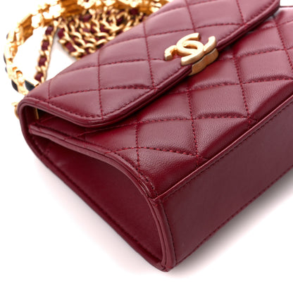 Chanel Lambskin Enamel Quilted Top Handle Flap With Chain Red 10 of 12
