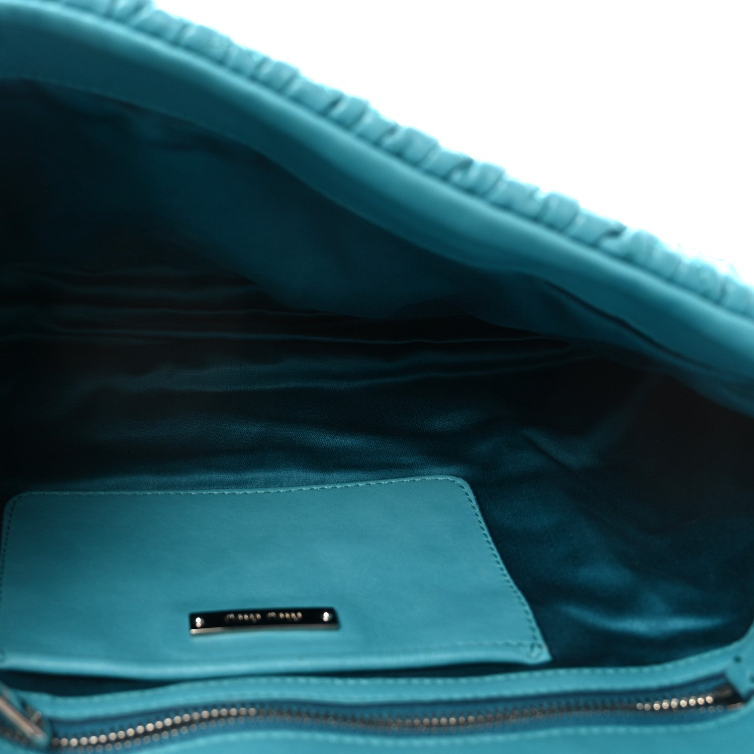 Miu Miu Nappa Matelasse Crystal Flap Clutch Turchese 5 of 9