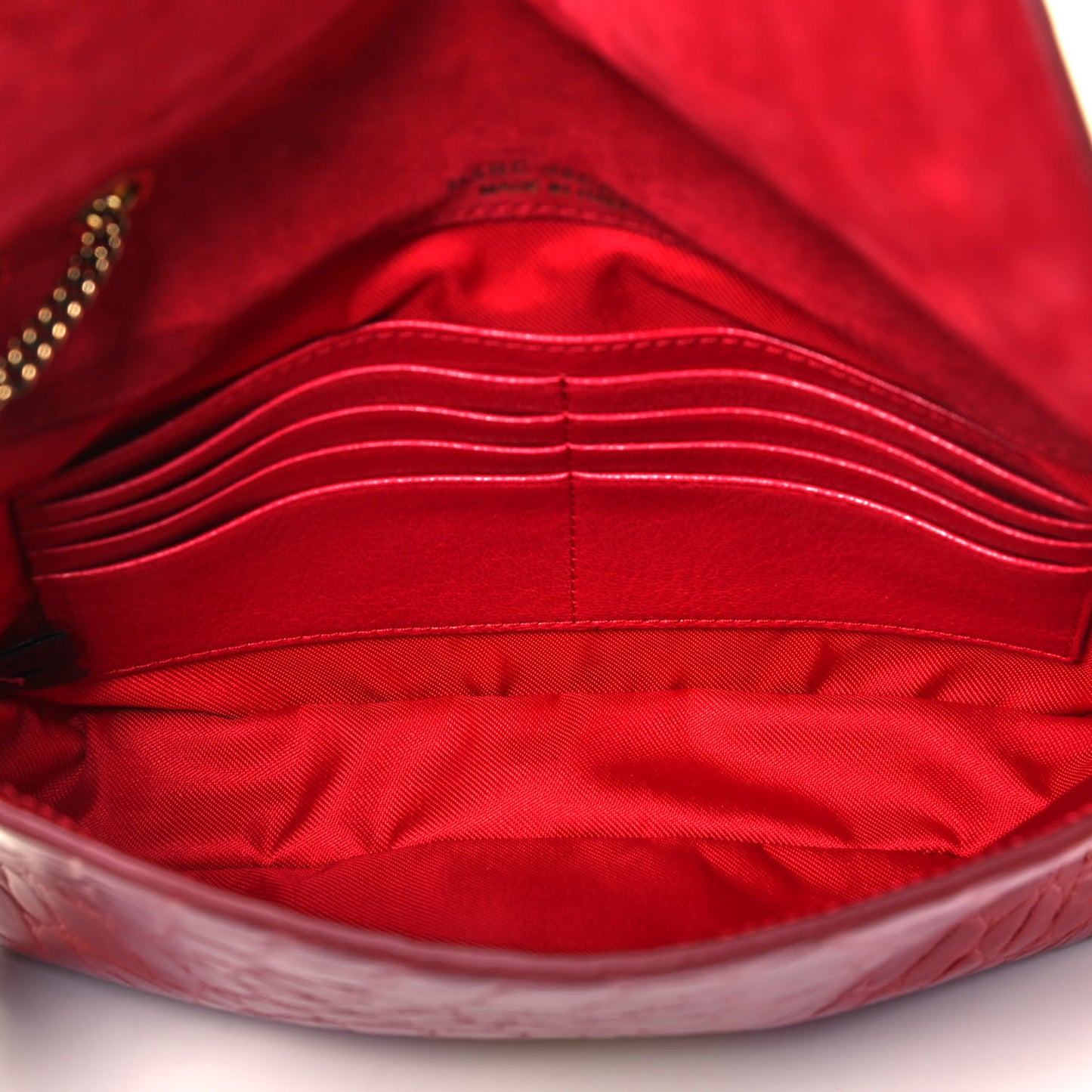 Calfskin Crocodile Embossed Mini Polly Shoulder Bag Flame
