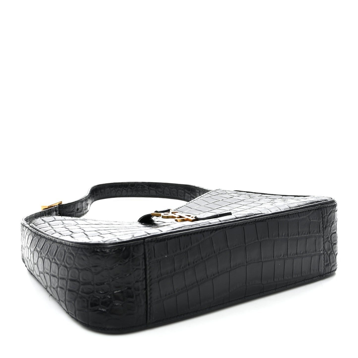 Calfskin Crocodile Embossed Le 5 A 7 Hobo Black